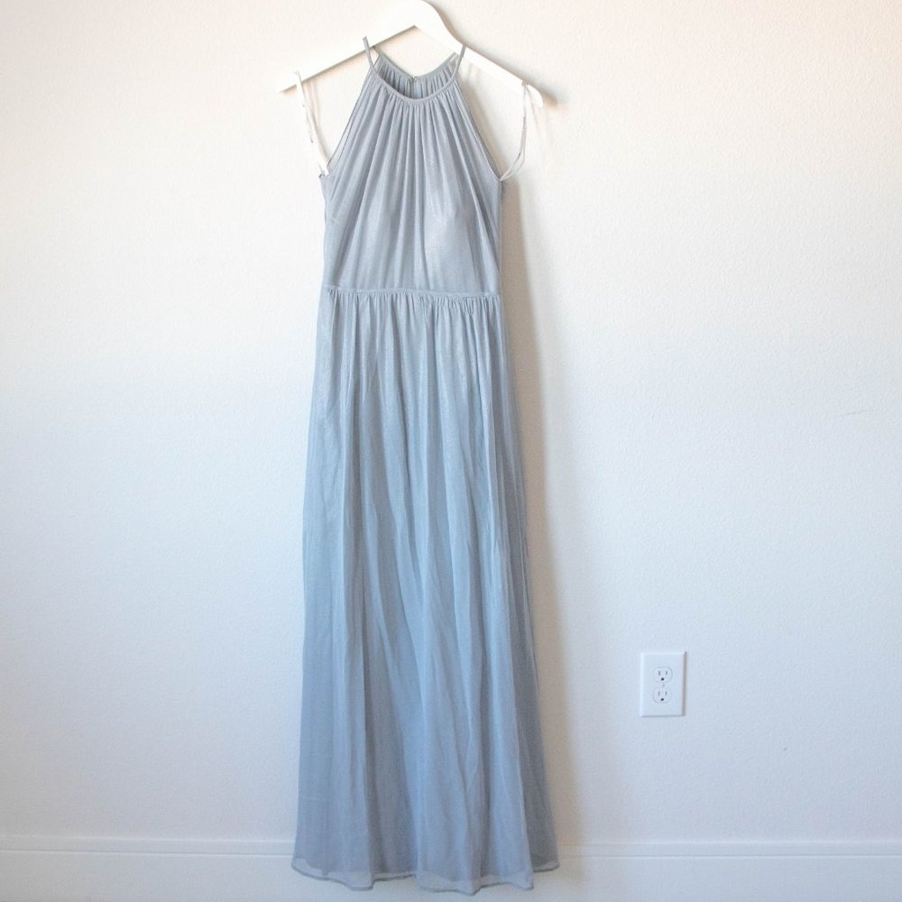 Dessy (Bella Bridesmaids) Dress - Lux Shimmer - Platinum - size 4